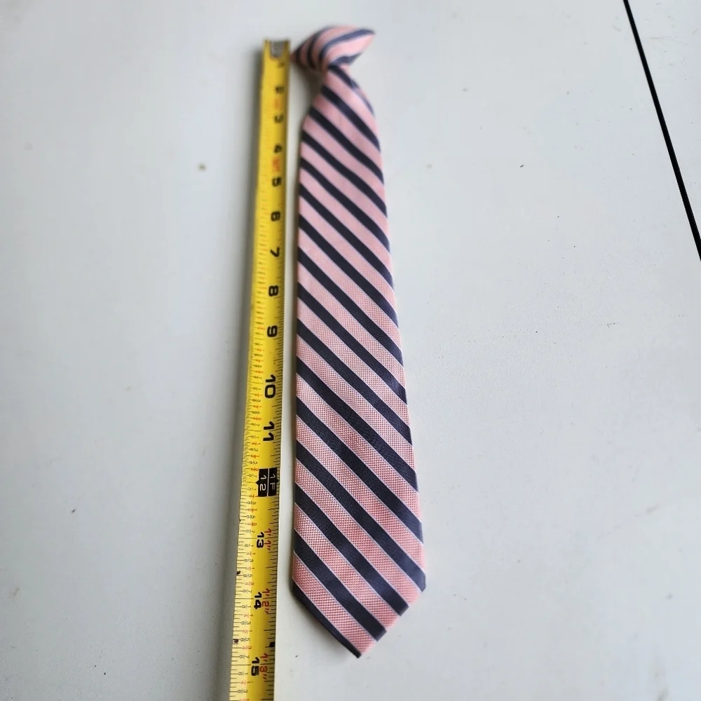 Boys Clip On Tie Striped Pre Tied Necktie Modern 15